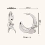 Factory Wholesale Jewelry Vintage Earrings Twisted Texture C Shape 18K Gold Plated Brass Open Hoop Earrings for Women - Image 6