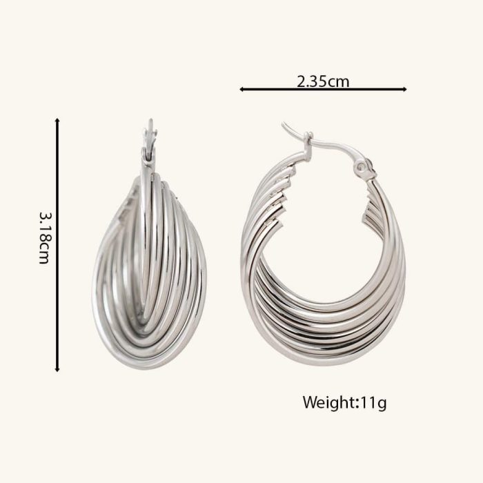 Quality Assurance Hot Selling Fashion Earrings Waterproof Multi-Layers Stainless Steel Hoop Earrings For Women And Girls - Image 6