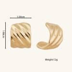 Trendy Minimalist Jewelry Earrings Gold Plated Zinc Alloy Chunky Half Hoop Stud Earring for Women - Image 6