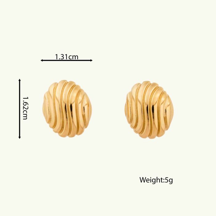 Unique Design Hot Sale 18K Gold Plating Stainless Steel Shell Shape Jewelry Stud Earrings - Image 6