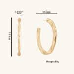 Wholesale Bulk Jewelry Irregular Hammered C Shape Gold Plated Color Open Hoop Earrings for Women Jewelry - Image 6