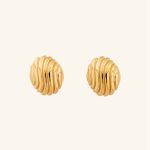 Unique Design Hot Sale 18K Gold Plating Stainless Steel Shell Shape Jewelry Stud Earrings