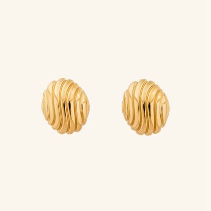 Unique Design Hot Sale 18K Gold Plating Stainless Steel Shell Shape Jewelry Stud Earrings