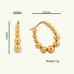 Reliable Quality Wholesale 18K Gold Plating Beaded Hoop Earrings for Women Accessories Earrings - Image 6