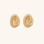 Chunky Spiral Hammered Zinc Alloy Fashion Earrings Gold Plated Vintage Statement Stud Earrings for Women Wholesale Bulk