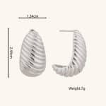 Personalized And Attractive Silver Color Stainless Steel Women'S Stud No Plating Glossy Earrings - Image 6