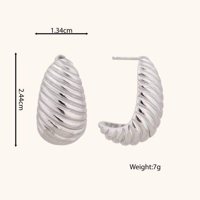 Personalized And Attractive Silver Color Stainless Steel Women'S Stud No Plating Glossy Earrings - Image 6
