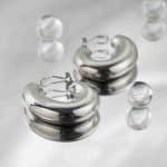 Simple Temperament Chunky C Shape Stainless Steel Statement Hoop Earrings For Womens - Image 2