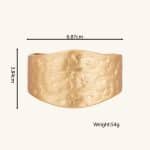 Chunky and Wide Edge Zinc Alloy Women Metal Gold Bangle Rounded Cuff Bracelet - Image 6