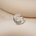 Factory Wholesale Vintage Chunky Textured Twisted Design Brass Silver Plated Resizable Rings for Women Jewelry Use - Image 4