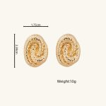 Chunky Spiral Hammered Zinc Alloy Fashion Earrings Gold Plated Vintage Statement Stud Earrings for Women Wholesale Bulk - Image 6
