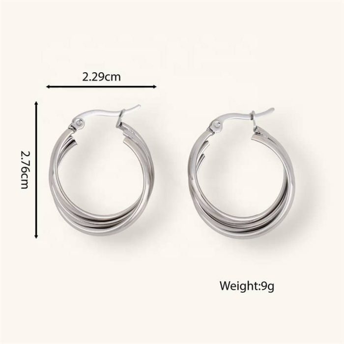 Daily Stainless Steel Hoop Earrings Women Statement Earrings Fashion Simple Jewelry - Image 6