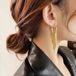 Factory Wholesale Earrings 18K Gold Plated Brass Dangle Tassel Earrings for Women Jewelry - Image 2
