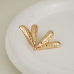 Vintage 18K Gold Earring Ring Set Alloy and Zinc Jewelry No. Pattern - Image 4