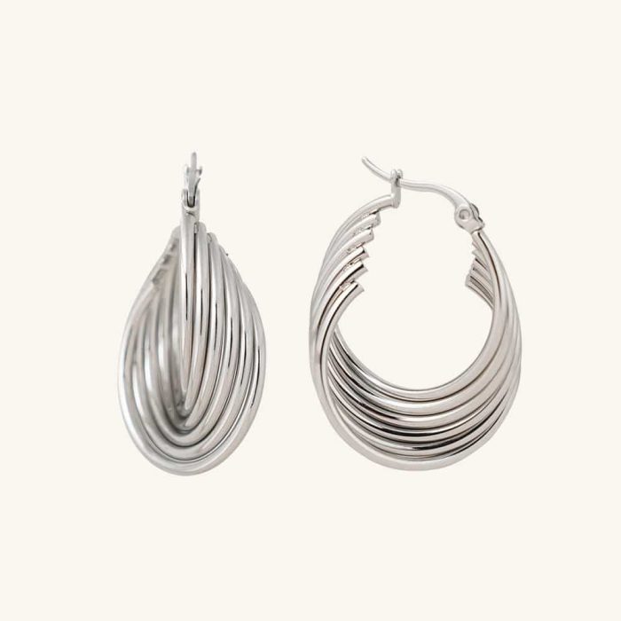 Quality Assurance Hot Selling Fashion Earrings Waterproof Multi-Layers Stainless Steel Hoop Earrings For Women And Girls - Image 1