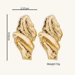 2024 New Arrival Fashion Jewelry retro vintage high-end earrings for women's fashionable irregular 18k real gold brass earrings - Image 2