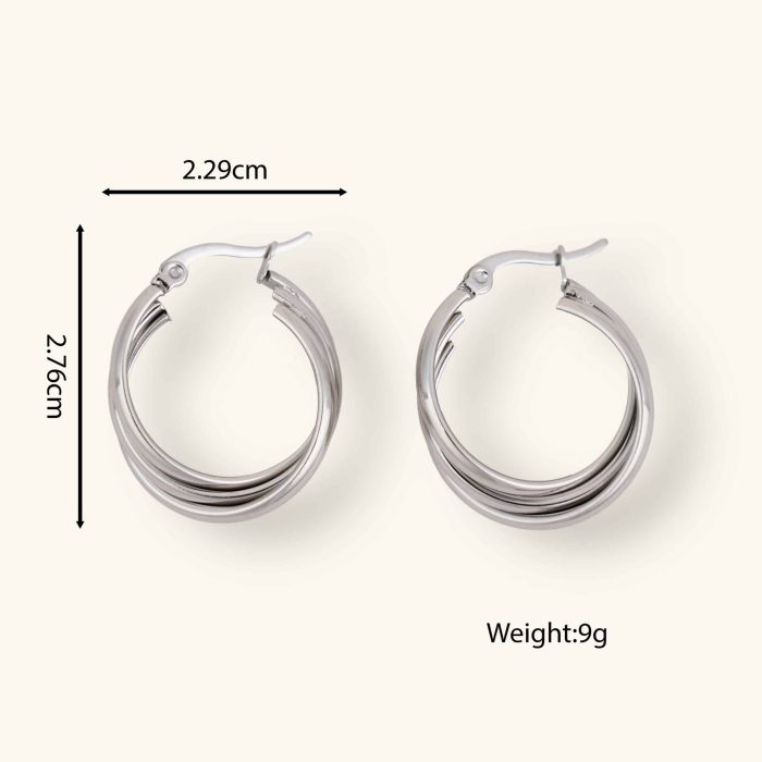 Professional Manufacture Nice Price Lightweight Stainless Steel Hoop Artisan Crafted Metal Earrings For Formal Occasions - Image 6