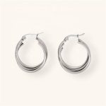 Daily Stainless Steel Hoop Earrings Women Statement Earrings Fashion Simple Jewelry