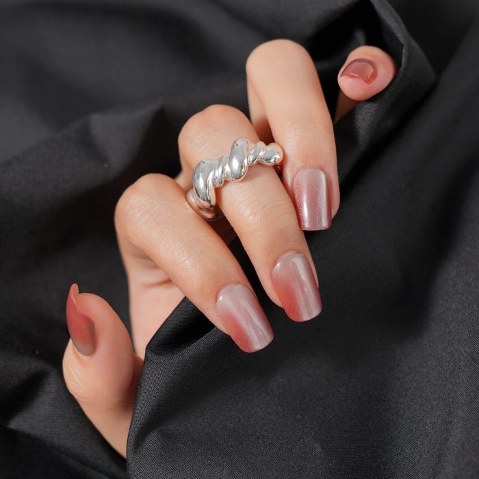 Light Luxury Silver Plated Fashion Rings Rope Twisted and Chunky Textured Adjustable Ring - Image 3
