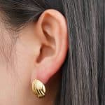 Unique Design Hot Sale 18K Gold Plating Stainless Steel Shell Shape Jewelry Stud Earrings - Image 3