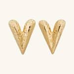 Factory Sale Various Zinc Alloy Material Irregular Heart Shape Stud Earrings Gold Plated