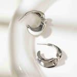 Factory Wholesale Jewelry Vintage Earrings Twisted Texture C Shape 18K Gold Plated Brass Open Hoop Earrings for Women - Image 2