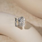 Women's Statement Jewelry Vintage Chunky Hammered Textured Silver Plated Brass Open Adjustable Ring - Image 2
