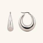 Premium High-End Chunky Charm Waterproof Stainless Steel U Shape Hoop Earrings