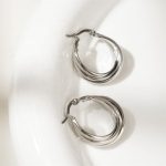 Daily Stainless Steel Hoop Earrings Women Statement Earrings Fashion Simple Jewelry - Image 3