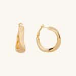 Fashionable Iconic Design 18K Gold Plated Irregular Round Shape Brass Hoop Earrings For Women