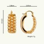 Fashion Jewelry Wholesale 18K Gold Plated 3 Layers Beads Brass Hoop Earrings for Women - Image 6