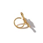 2024 New Arrival Trendy Design Brass Resizable Ring Textured Chunky Bow Women Statement Ring - Image 5