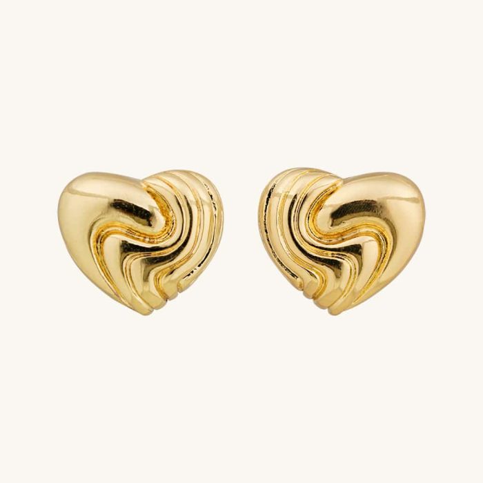 Hypoallergenic earring girls gift waterproof Zinc Alloy earrings jewelry heart shaped oversize stud earrings for party - Image 1
