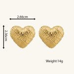 Factory Wholesale Proper Price 18K Gold Heart Shape Hammered Zinc Alloy Gold Plating Stud Earrings - Image 6