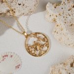 Wholesale Fashion Accessories Ocean Creatures Imitation Gold Plated Zinc Alloy Round Shape Pendant Necklace - Image 2