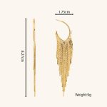 Factory Wholesale Earrings 18K Gold Plated Brass Dangle Tassel Earrings for Women Jewelry - Image 6
