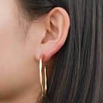 Wholesale Bulk Jewelry Irregular Hammered C Shape Gold Plated Color Open Hoop Earrings for Women Jewelry - Image 4