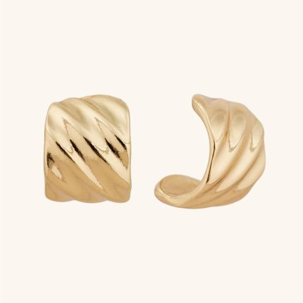 Trendy Minimalist Jewelry Earrings Gold Plated Zinc Alloy Chunky Half Hoop Stud Earring for Women