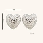 Wrinkle Irregular Love Ear Buckle Metal Cool Wind Earhole Free Earrings Small Design Ear Studs New Earrings - Image 2