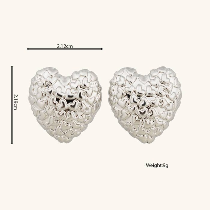 Wrinkle Irregular Love Ear Buckle Metal Cool Wind Earhole Free Earrings Small Design Ear Studs New Earrings - Image 2