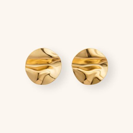 Geometric Stainless Steel Earring Gold Jewelry Earrings Pleated Polished Stud Earrings For Women