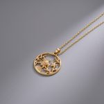Wholesale Fashion Accessories Ocean Creatures Imitation Gold Plated Zinc Alloy Round Shape Pendant Necklace - Image 5