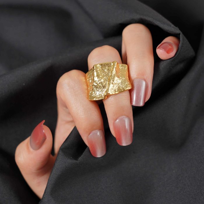 Vintage Fashionable Jewelry Chunky Irregular Textured Thick Wide Brass Adjustable Open Rings for Women Accessories - Image 3