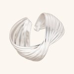 Factory Wholesale Vintage Chunky Textured Twisted Design Brass Silver Plated Resizable Rings for Women Jewelry Use