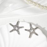 Factory Wholesale Trendy Jewelry Stylish Starfish Shape Brass Stud Earrings for Women Gift - Image 3