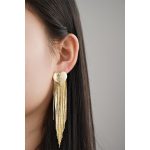 New Arrival Vintage Heart Shape Brass Dangle Earrings 18K Gold Plated Tassel Earrings for Women - Image 3