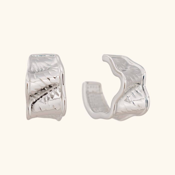Brass studs Design temperament Irregularly textured stud earrings For Women Valentine's day and Mother's Day Gift - Image 1