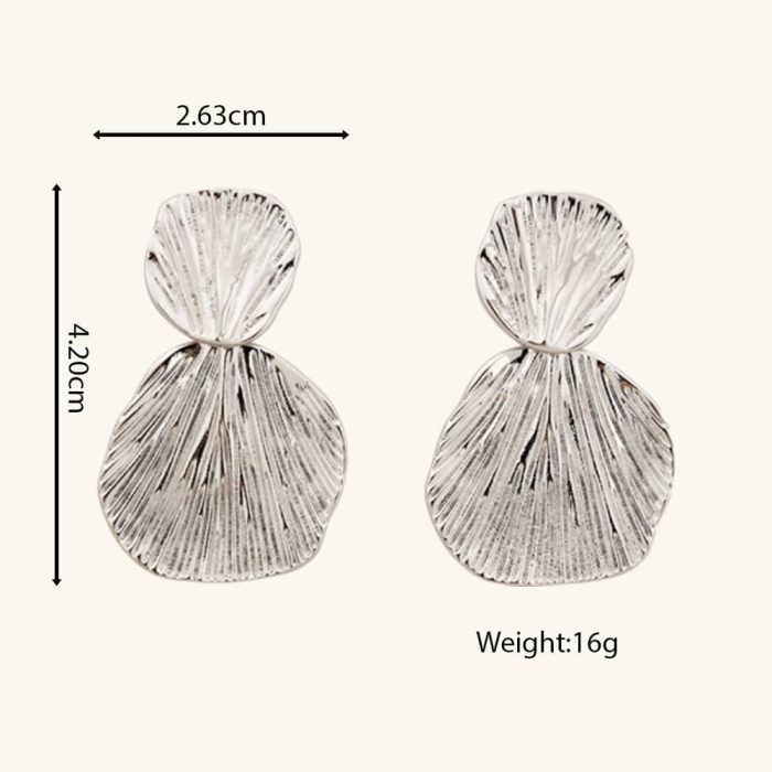 2024 New Trendy Oceanic Design Shell Shape Brass Drop Earrings for Women Party Accessories - Image 6