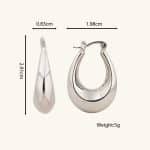 Wholesale High Quality Chunky U Shaped Waterproof Stainless Steel Dainty Hoop Earrings in Silver for Women - Image 6