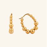 Reliable Quality Wholesale 18K Gold Plating Beaded Hoop Earrings for Women Accessories Earrings
